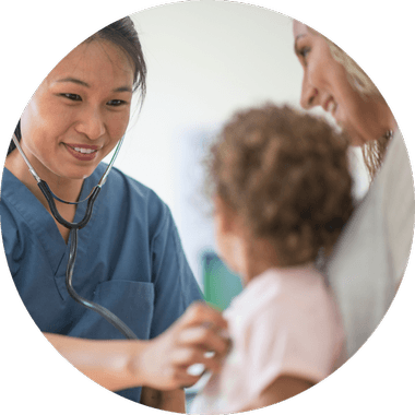 Doctor with child, pediatritian